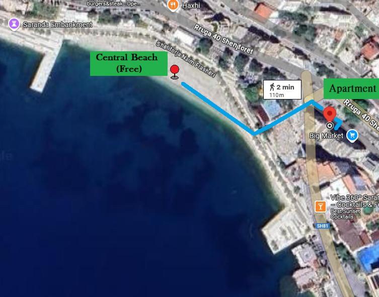Robin Sea View Apartment Sarande Bagian luar foto